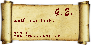 Gadányi Erika névjegykártya